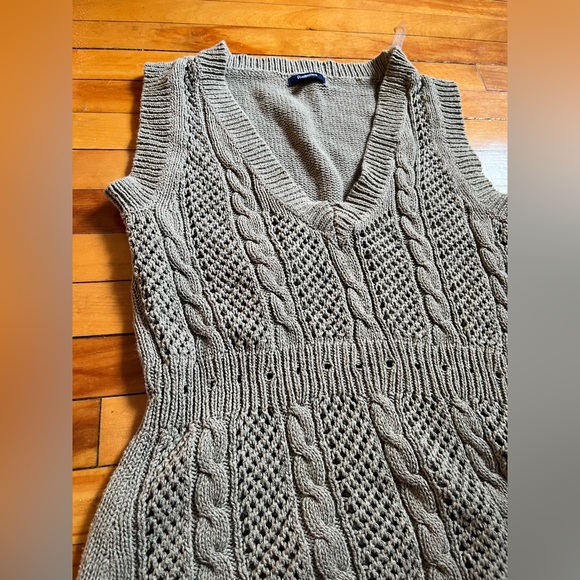Sage green Vintage Knit sweater vest - Picture 3 of 4